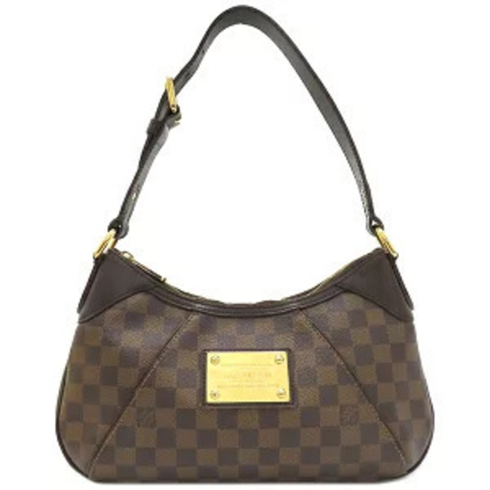 Louis Vuitton Thames Shoulder Bag Canvas Ebene Brown Handbag Hobo